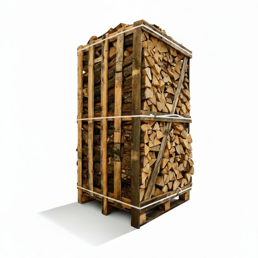 Kaminholz Standard Buche 25 cm - Palette 1,8 RM in Holzkiste, kammergetrocknete Scheite