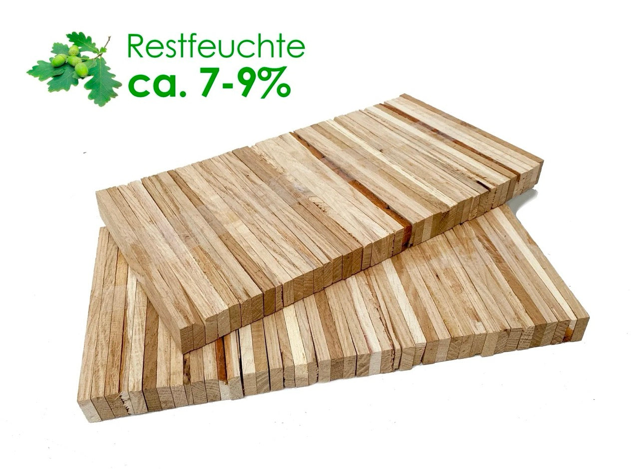Anfeuerholz Eiche Premium - Lamellenplatten mit Restfeuchte ca. 7-9 %
