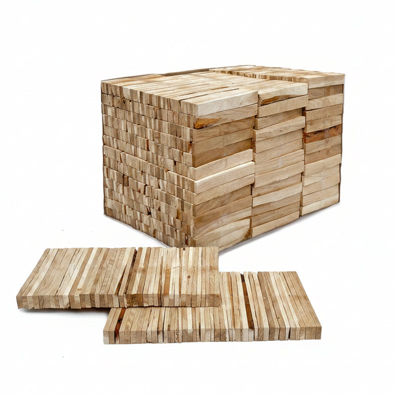 Anfeuerholz Eiche Premium 30 kg umwickelt - kompakter Block aus Parkett-Lamellen