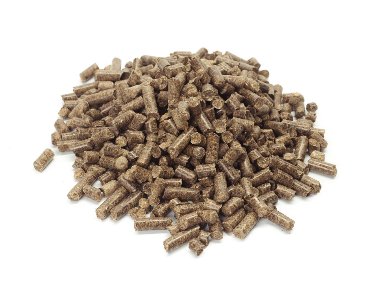 Houtpellets van hardhout - close-up van de 6 mm-pellets