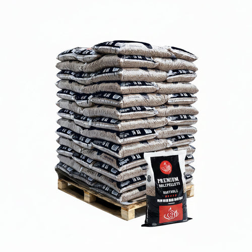 Palette mit Säcken Premium Holzpellets Hartholz aus Eiche, 975 kg