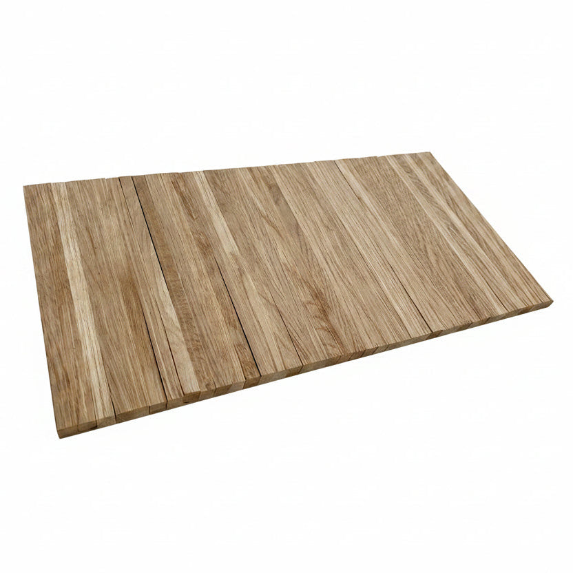 Industrieparkett Eiche Hochkantlamelle 10x8x160 mm - Element schräg von oben